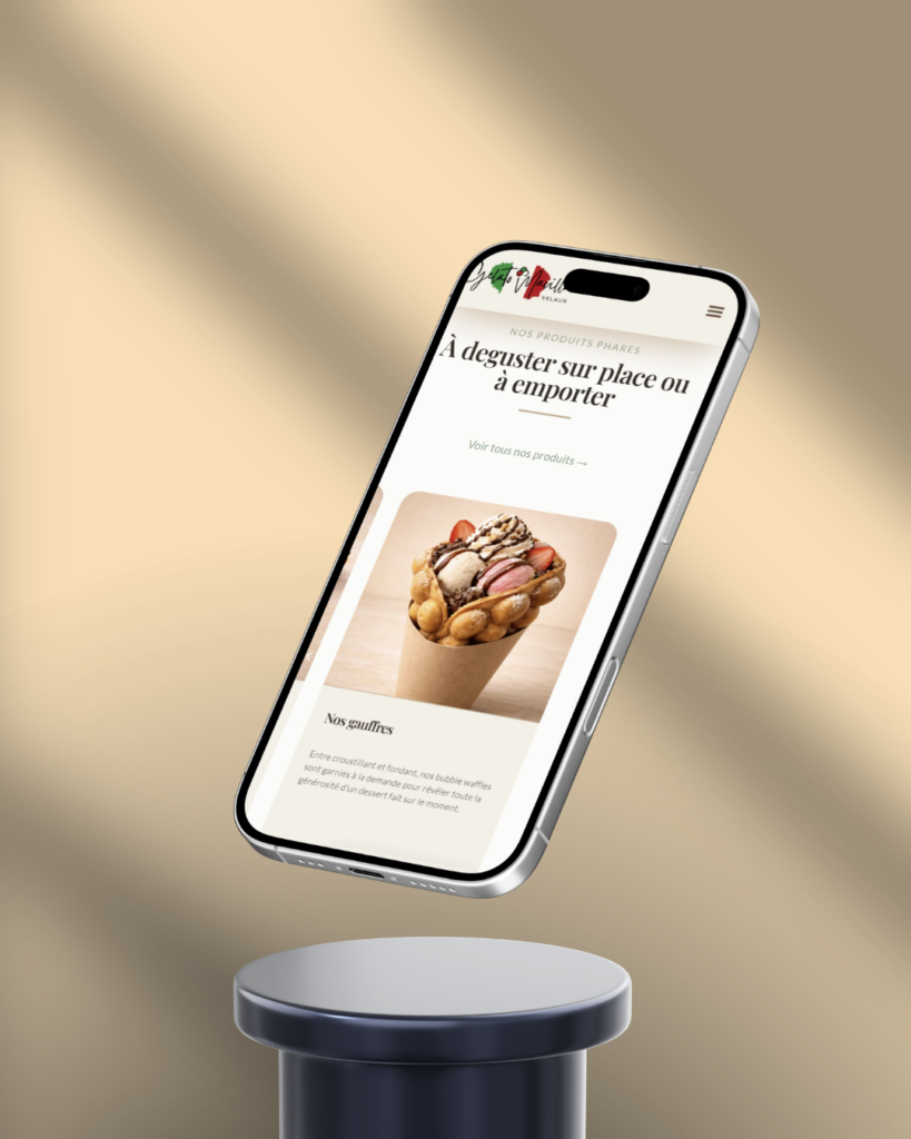 Création du site Gelato Mavilla, glacier artisanal